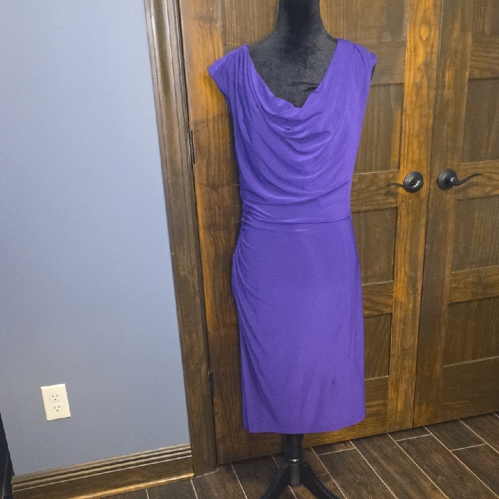 Ronni Nicole Vibrant Purple Midi Dress